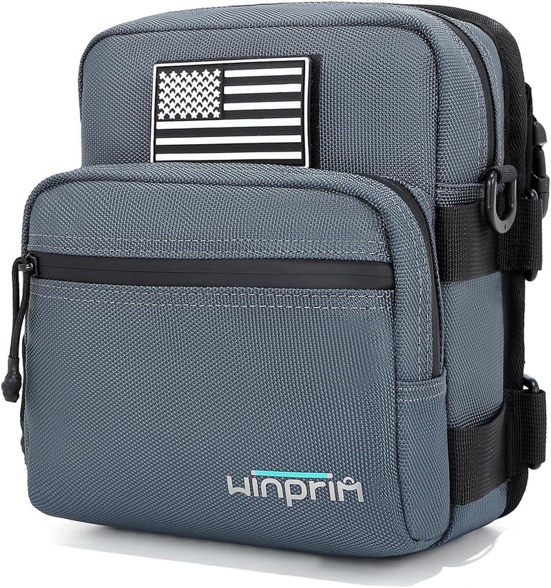 WINPRIM Store حقيبة تخزين مقود للدراجات النارية والدراجات الهوائية، حقيبة أمامية مقاومة للماء 1680D للدراجات النارية وحقيبة EBike، تخزين أدوات متعددة الاستخدامات لمقود دراجات الطرق الوعرة والدراجات السكوتر وحقيبة دراجة صغيرة متينة للتنقل. - Image 1